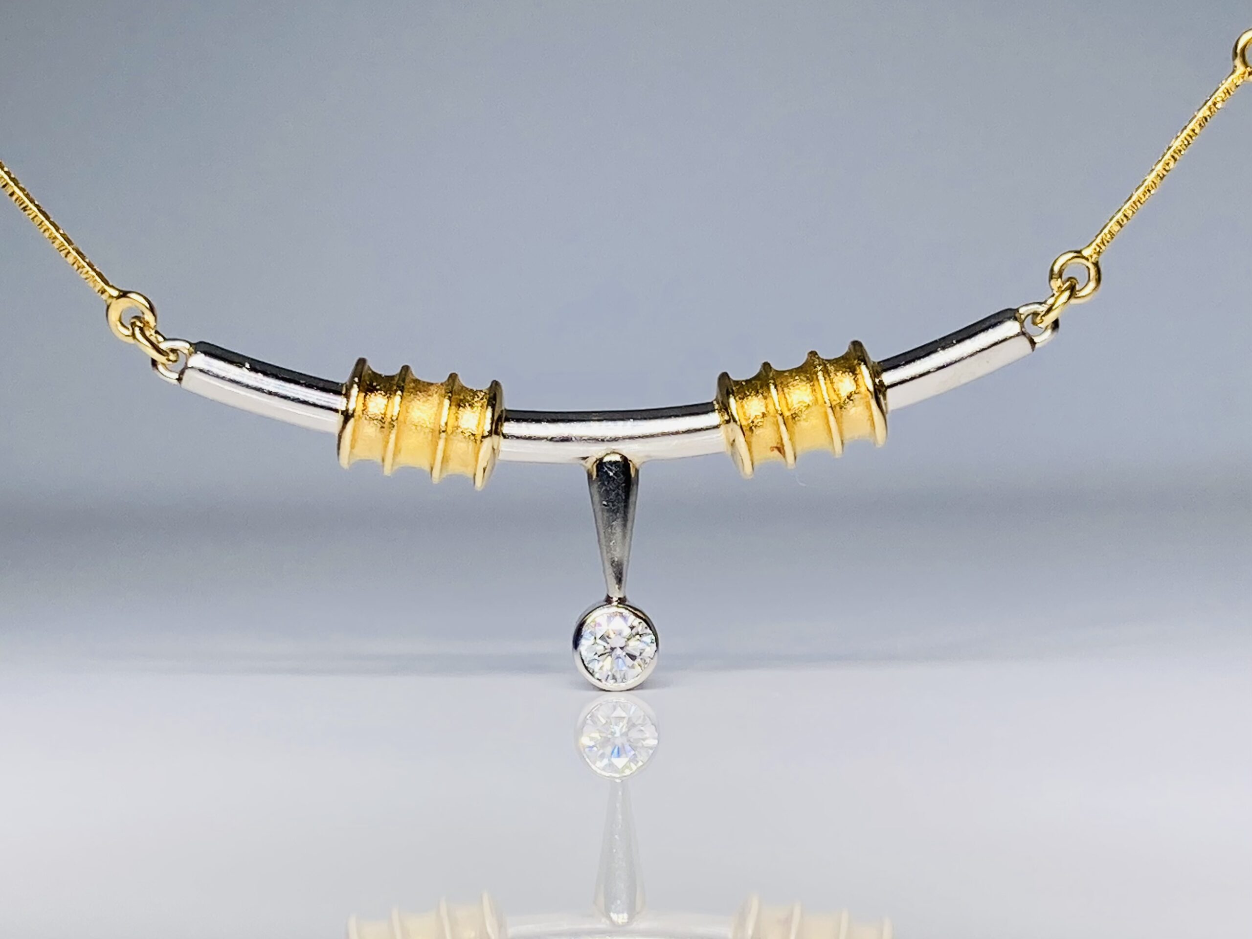 Harvinainen Lapponia 18K Kulta Kaulakoru – Björn Weckström – Timantti & Platina – Uniikki keräilykappale – Ilmainen toimitus