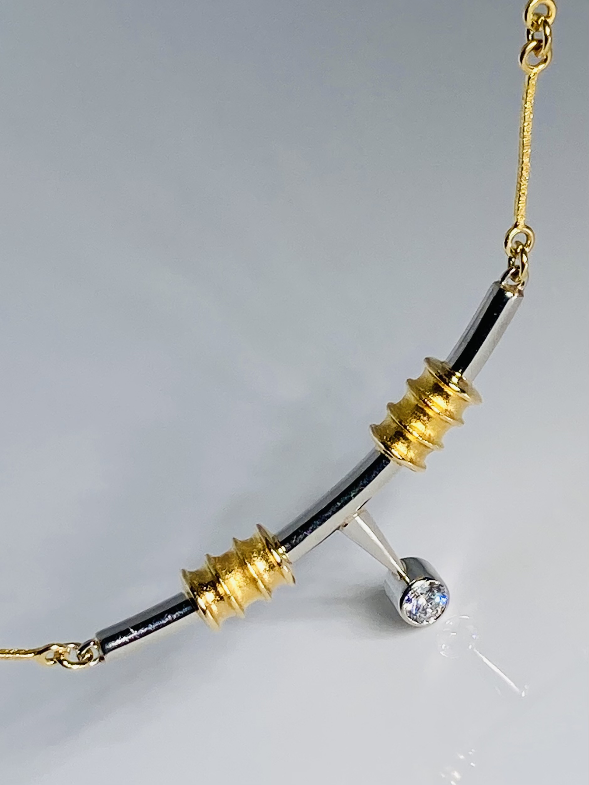 Harvinainen Lapponia 18K Kulta Kaulakoru – Björn Weckström – Timantti & Platina – Uniikki keräilykappale – Ilmainen toimitus - Image 3