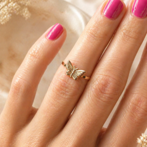 Suloinen Keltakultainen Perhossormus