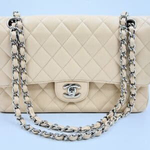 Chanel Medium Classic Double Flap – Beige Caviar SHW