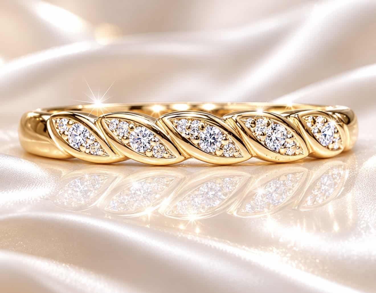 Säihkyvä 14K Keltakultainen Timanttisormus – Ajatonta Eleganssia