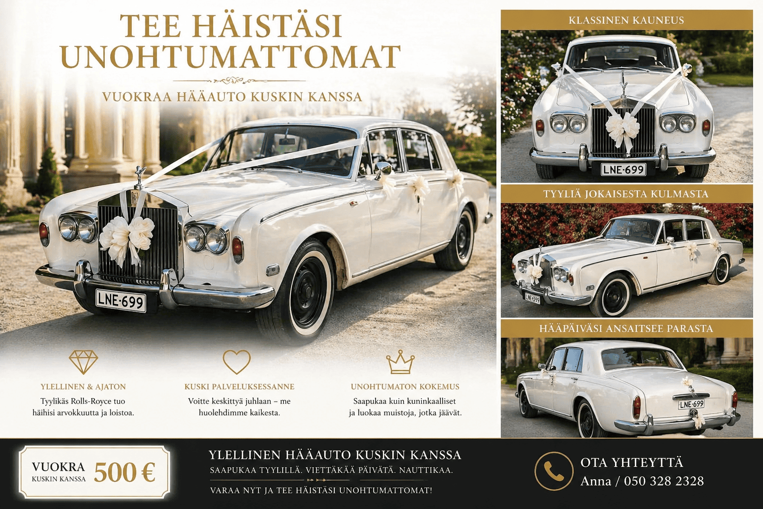 Rolls-Royce Silver Shadow Hääauto Kuljettajalla