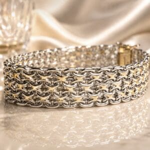 14K Valkokultainen Rannekoru 22,9 g – Eleganttia Luksusta Ranteeseen