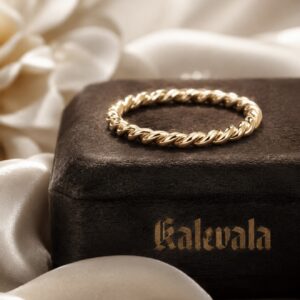 Kalevala Kultakierresormus 18K Keltakultaa – Vintage – Harvinainen – Koko 17