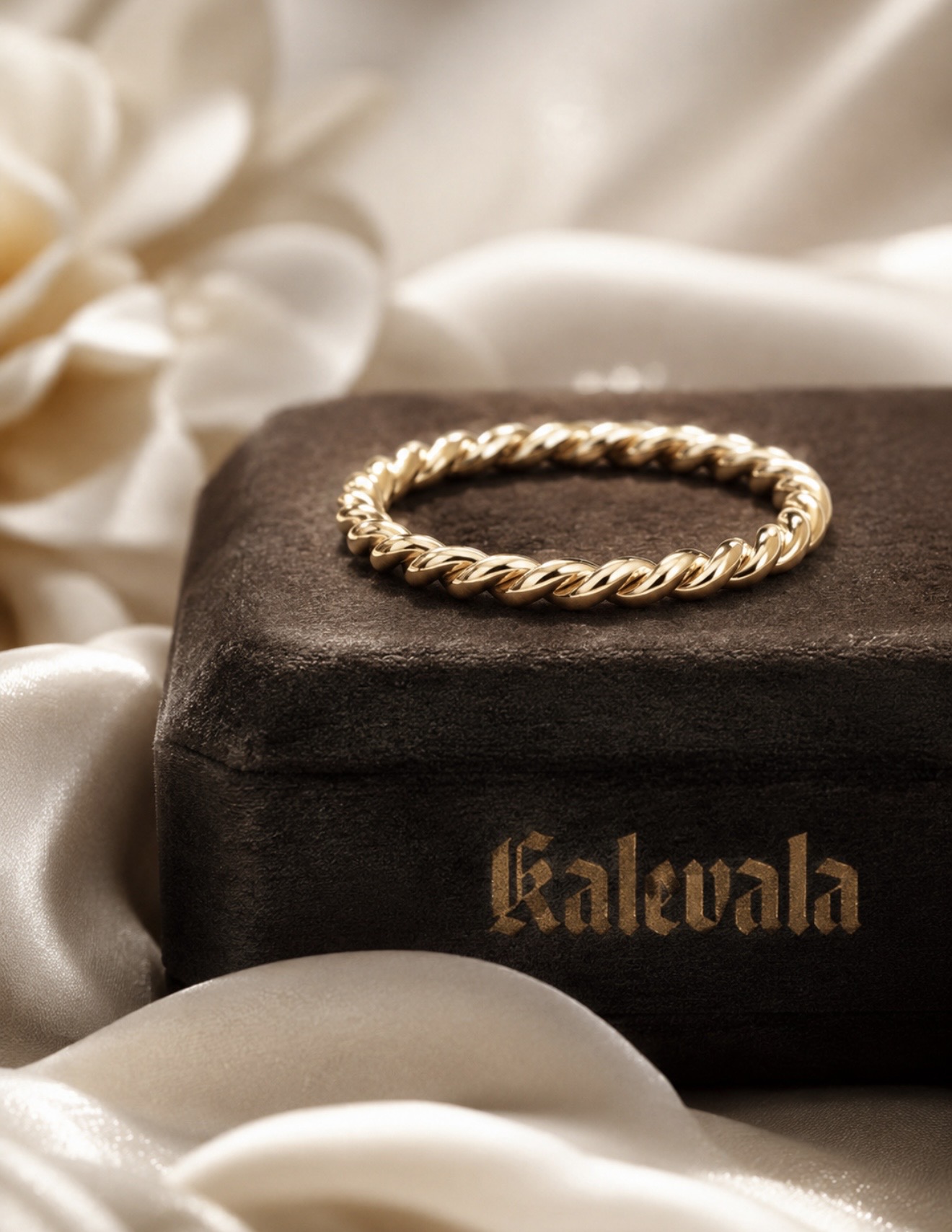Kalevala Kultakierresormus 18K Keltakultaa – Vintage – Harvinainen – Koko 17