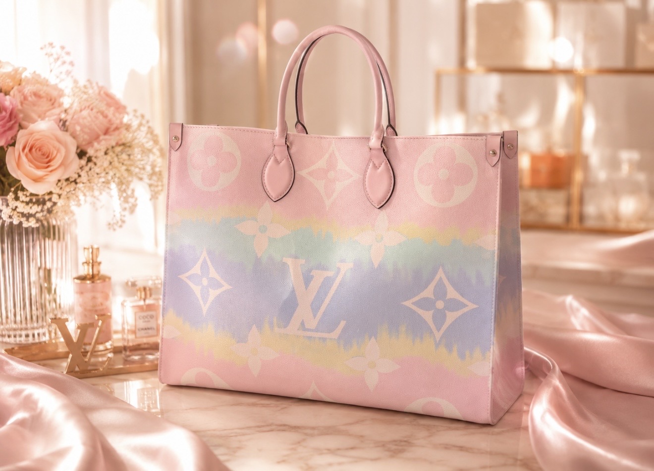 Louis Vuitton OnTheGo GM Pastels 2020 – käyttämätön, täydellinen kokonaisuus