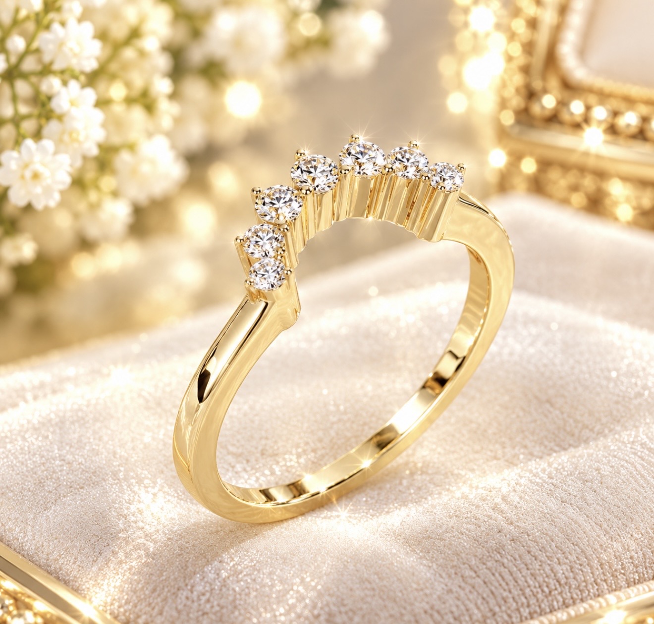 Upea Silván Timanttinen Halaajasormus – 14K Keltakulta | 0,07 ct Timantit | Aitoustodistus - Image 2